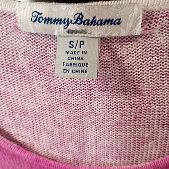 Tommy Bahama Womens Small Petite Pink Stripe Linen Boho Beach Cover Up EUC - Picture 4 of 5